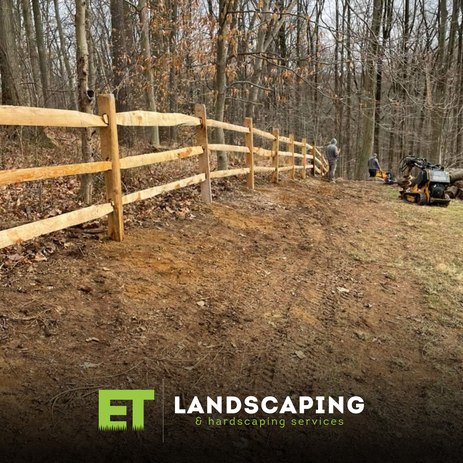ET Landscaping Project: Split Rail Fencing in Delaware County, PA