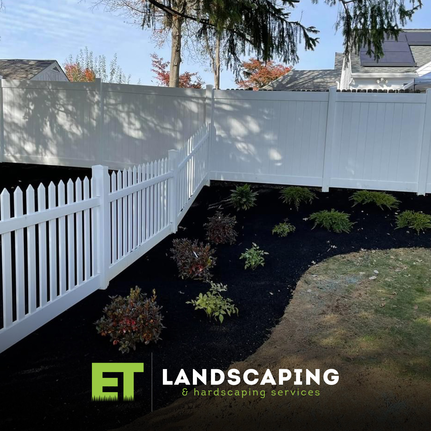 ET Landscaping Project - white-vinyl-picket-fencing