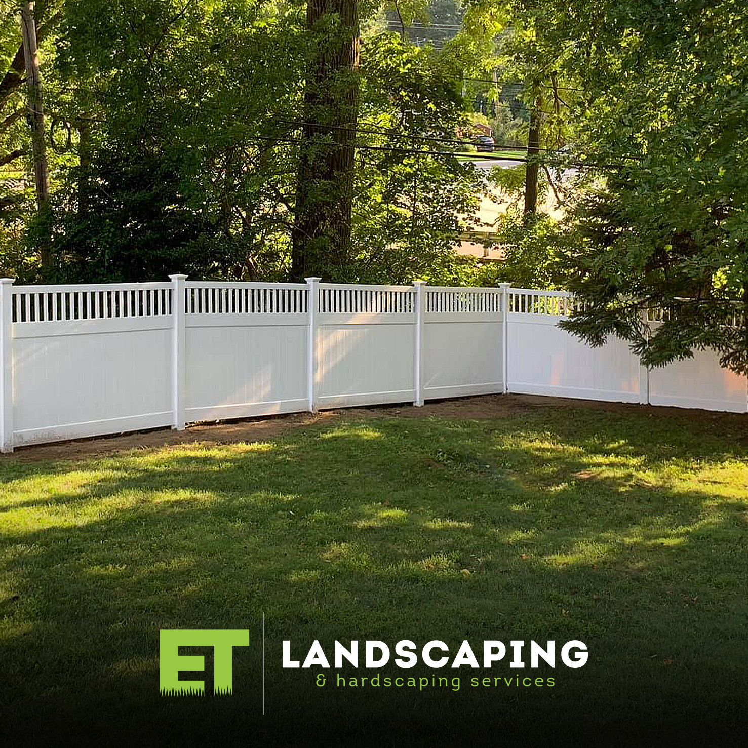 ET Landscaping Project: White Vinyl Privacy Fence in Delaware County, PA