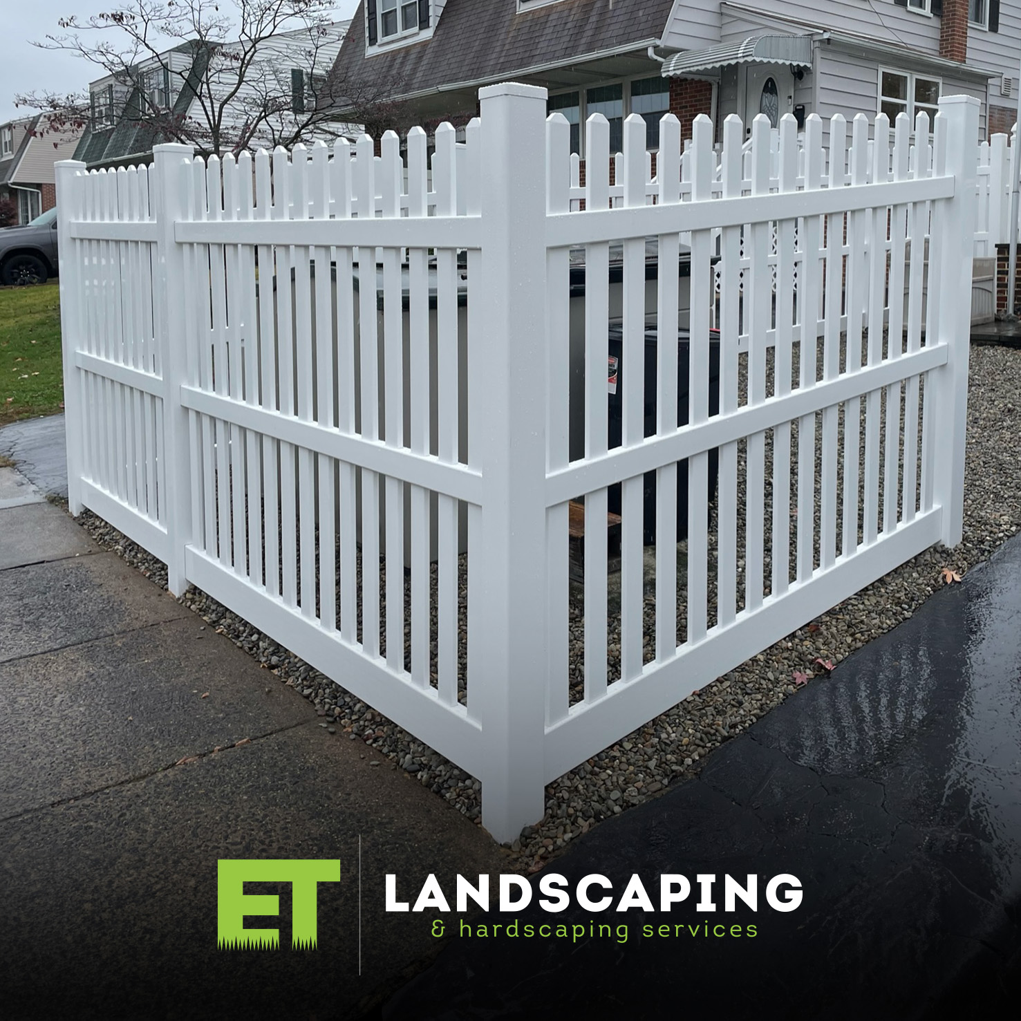 ET Landscaping Project: Vinyl Trash Enclosure in Delaware County, PA