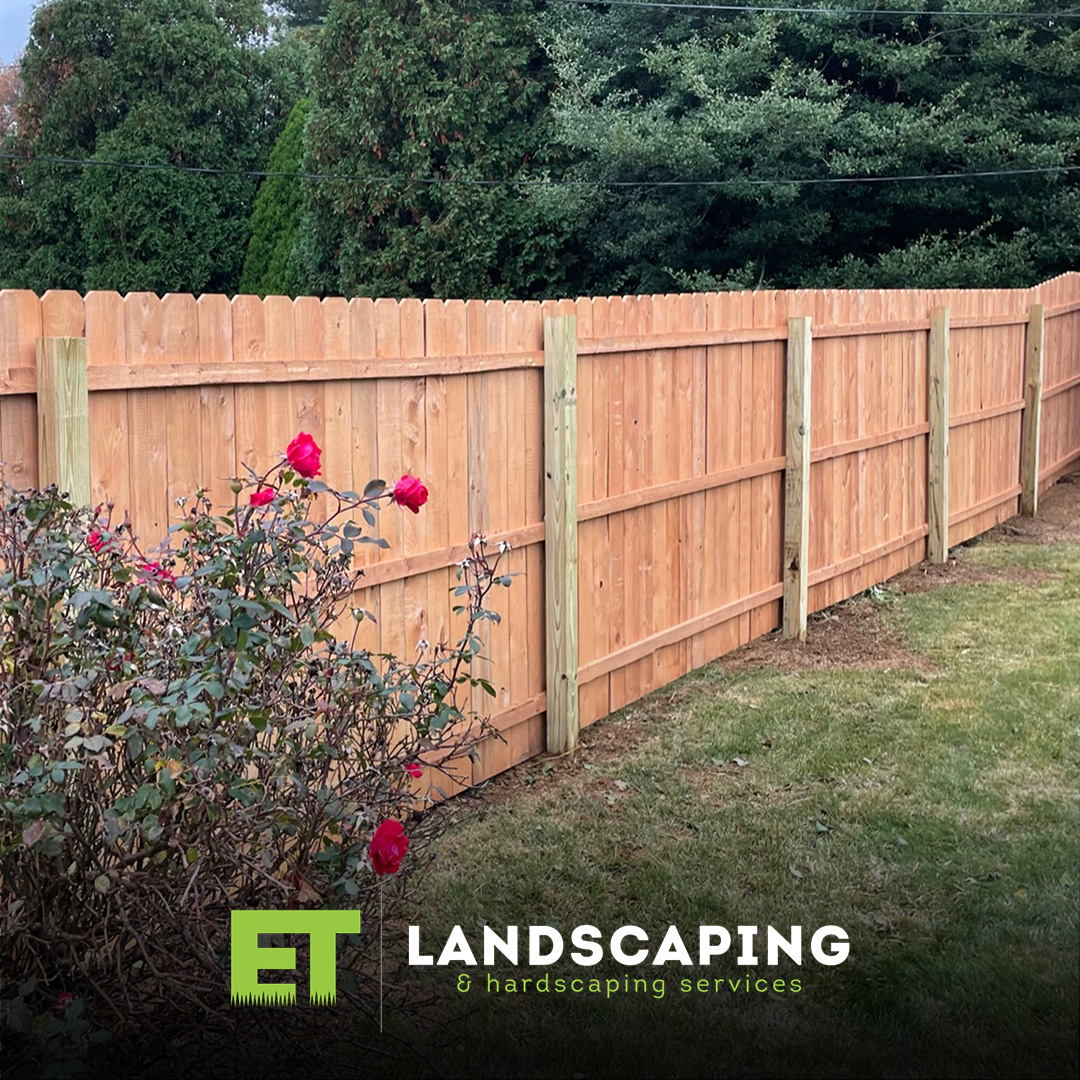 ET Landscaping Project - wooden-privacy-fence-with-roses
