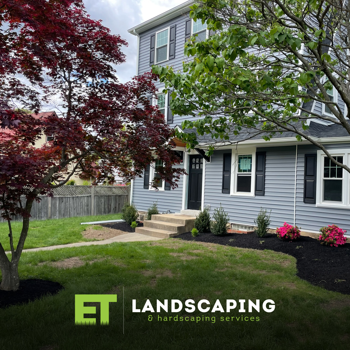 ET Landscaping Project: Front Yard Landscape Design in Delaware County, PA