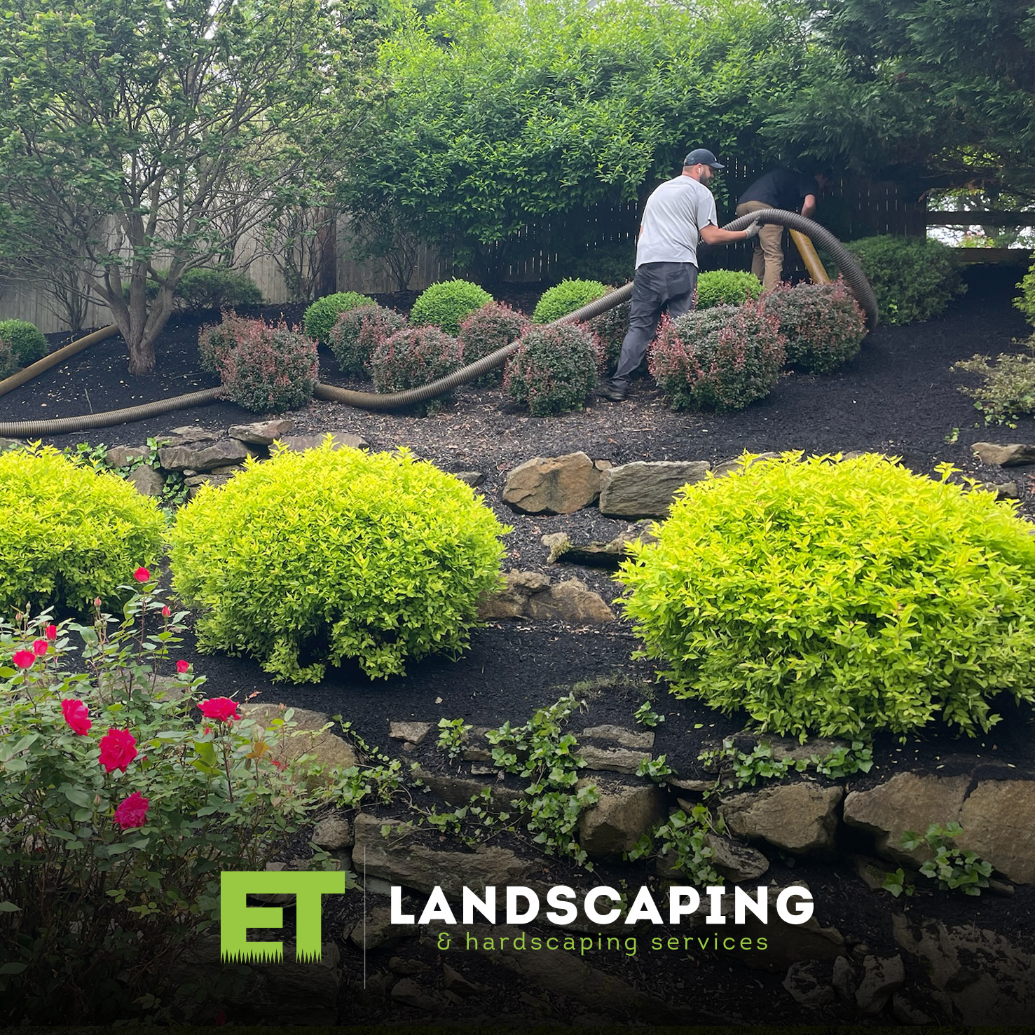 ET Landscaping Project: Mulch Installation in Delaware County, PA
