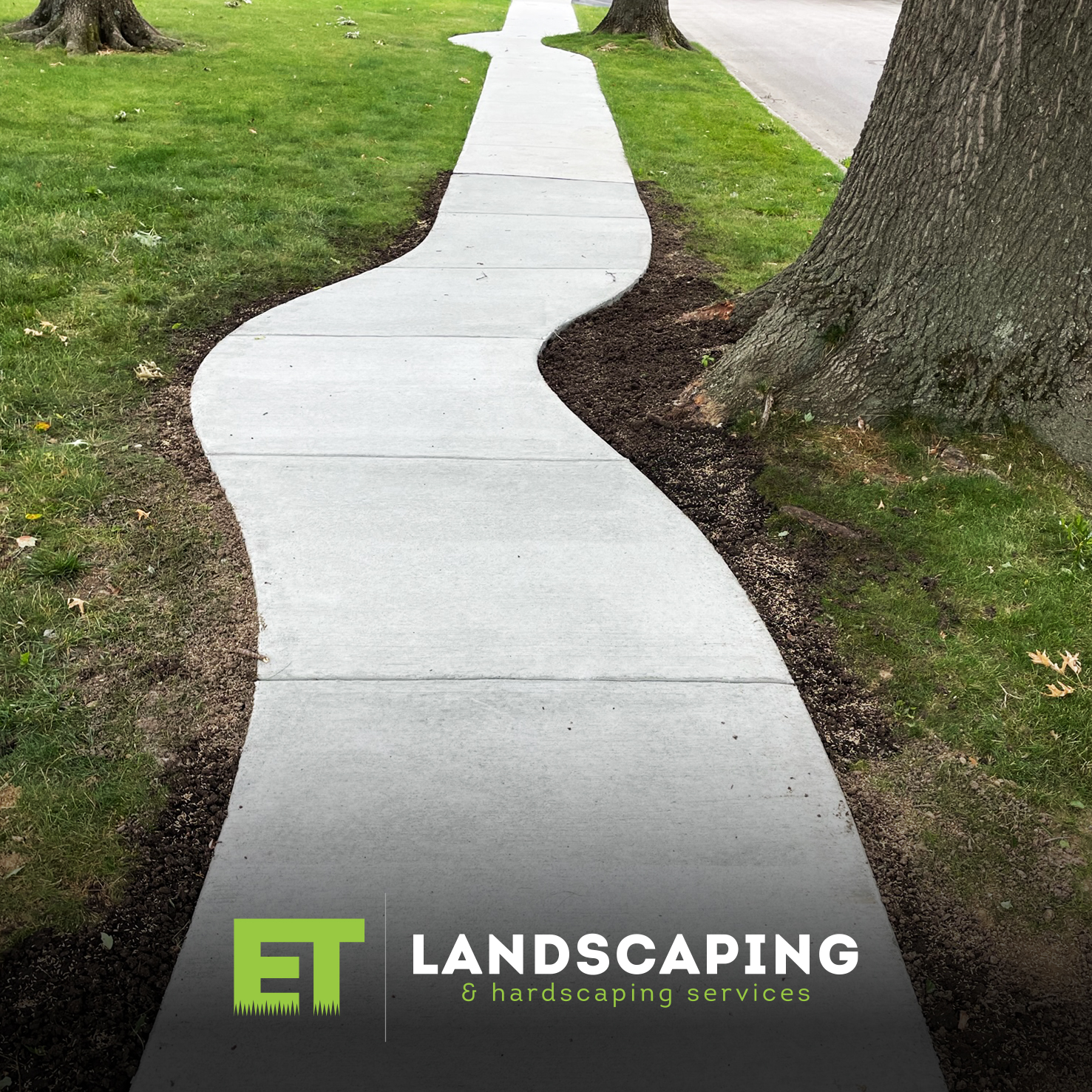 ET Landscaping Project: Concrete Walkway with Steps in Delaware County, PA