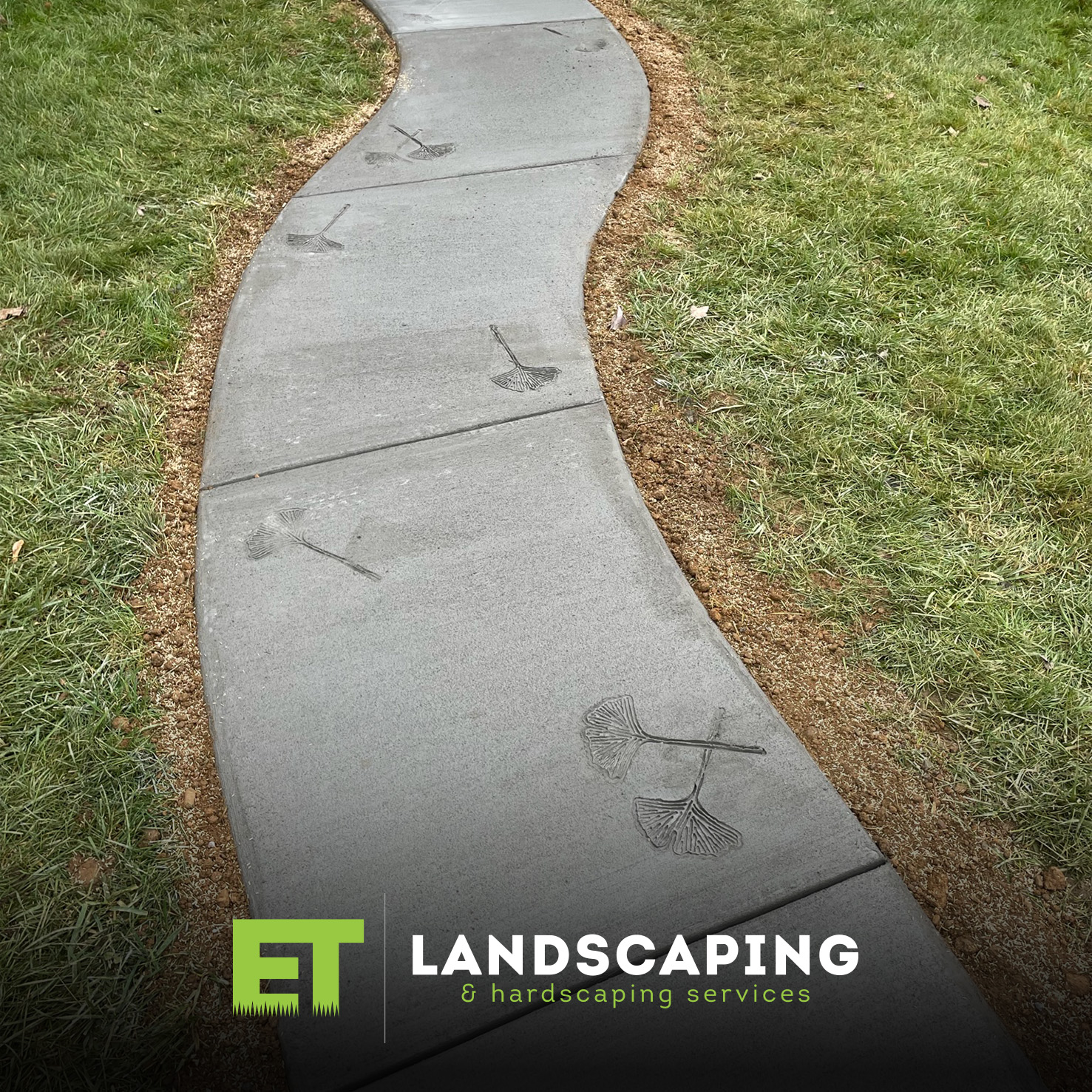 ET Landscaping Project: Stamped Concrete Walkway in Delaware County, PA