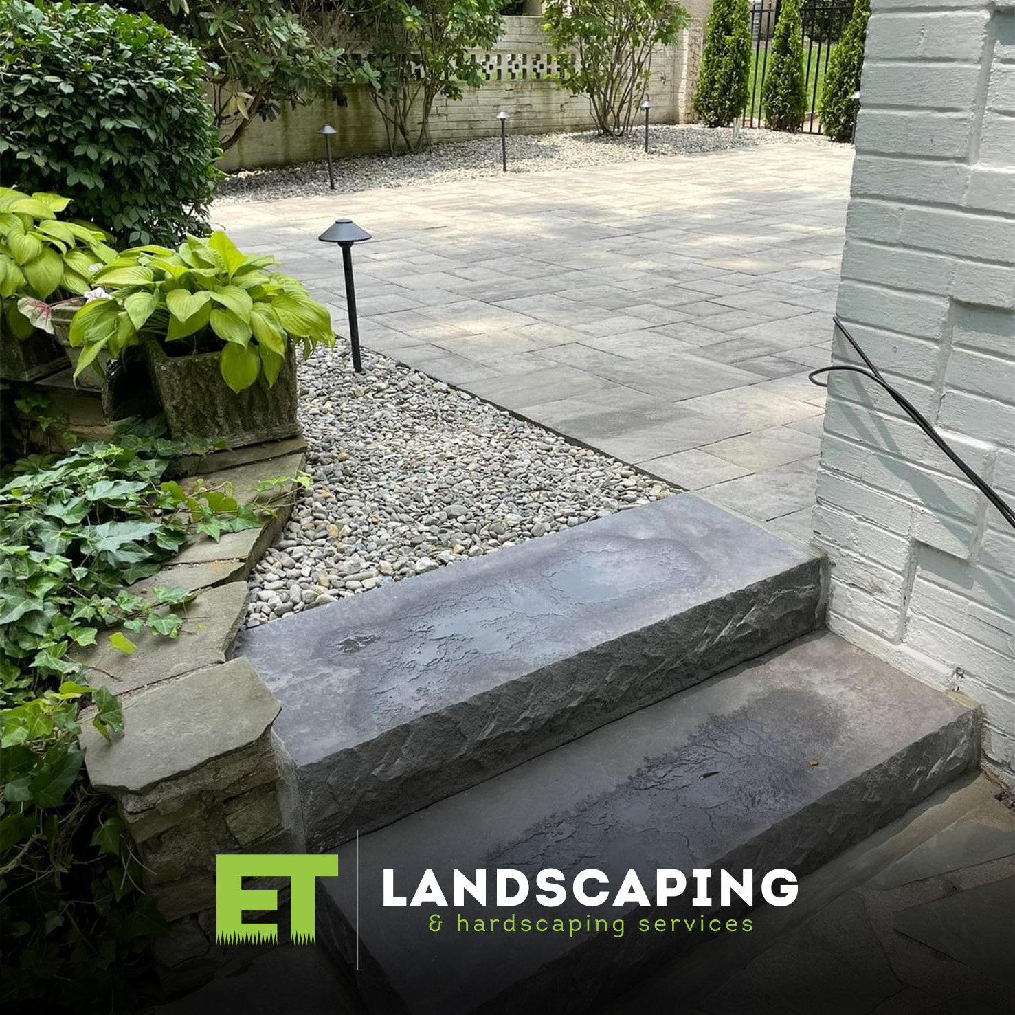ET Landscaping Project: Multi-level Paver Patio in Delaware County, PA