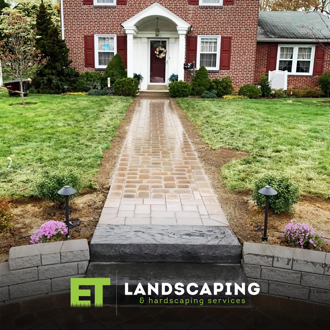 ET Landscaping Project: Paver Walkway & Landing in Delaware County, PA