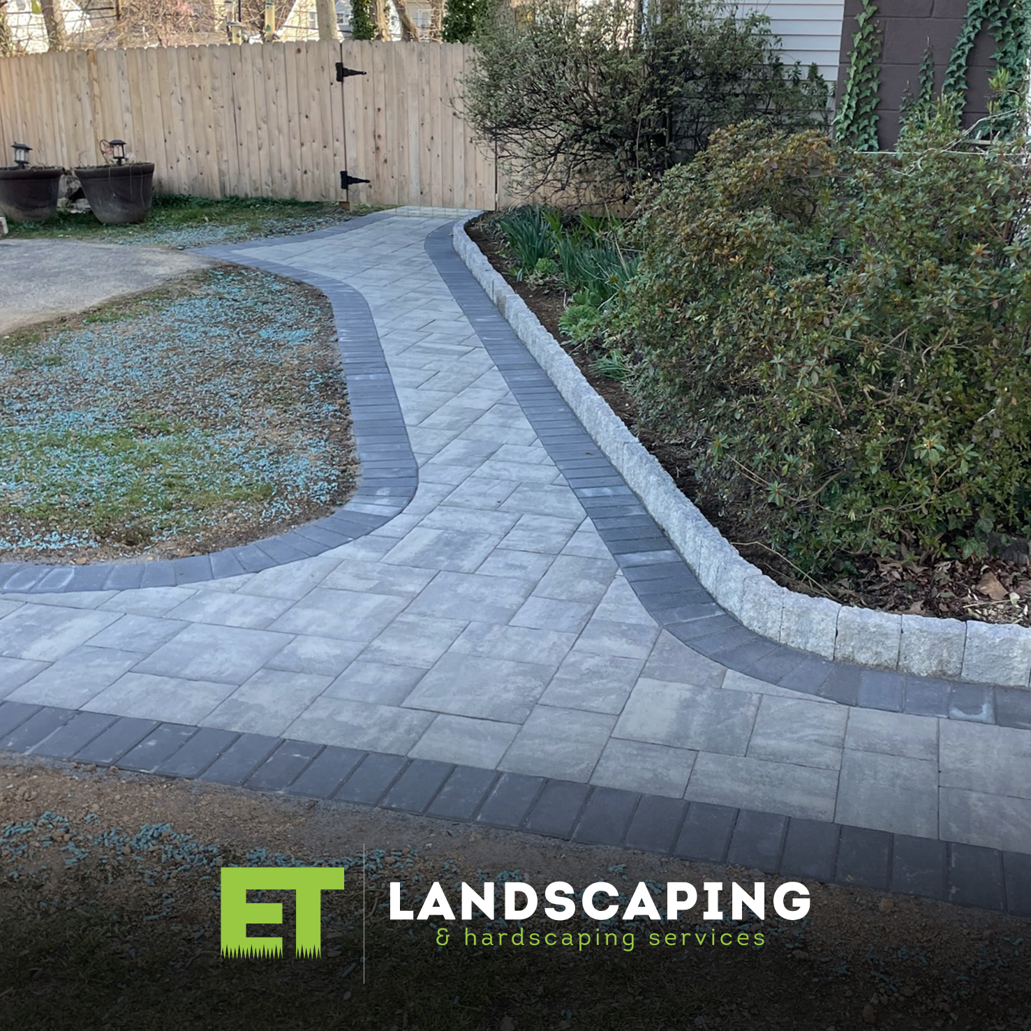 ET Landscaping Project: Rustic Stone Path in Delaware County, PA