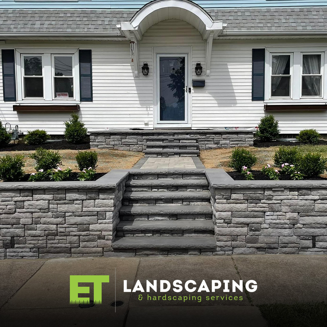 ET Landscaping Project: Walls & Integrated Steps in Delaware County, PA